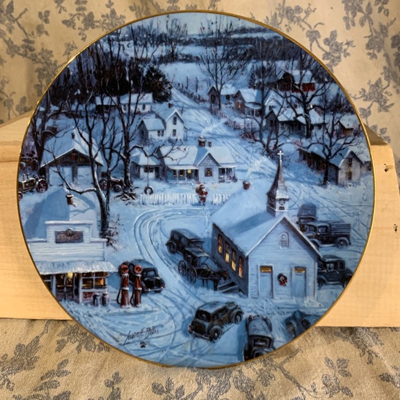 VTG1986 "Country Christmas" by Lowell Davis Schmid Collectors Gallery 8.5” Plate - Picture 1 of 9